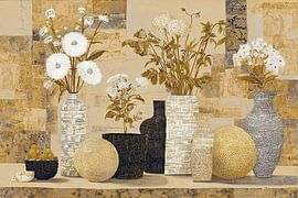 Blumenvasen | Elegante Blumen in Vasen von Blickfänger Gemälde
