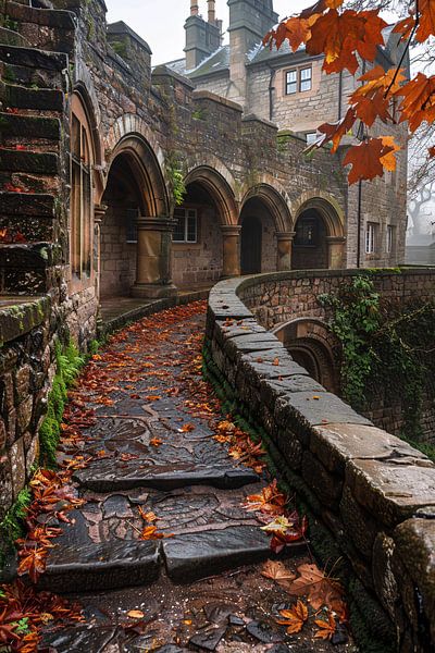 Herfstpad met Stenen Bogen en Bomen van Art & Soul Creations