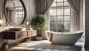 Luxus Badewanne mit Fliesen