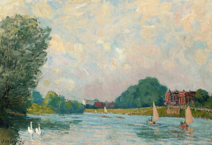 Alfred Sisley, Die Themse bei Hampton Court, 1874 von finemasterpiece