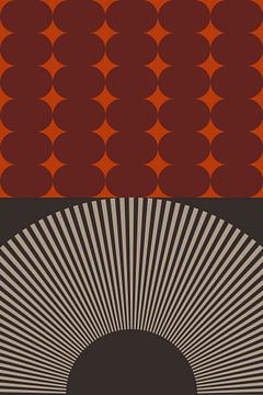 Retro kunst uit de jaren 70. Abstract geometrisch patroon nr. 2_6 van Dina Dankers