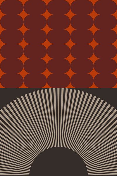 Retro 70er Kunst. Abstraktes geometrisches Muster Nr. 2_6 von Dina Dankers