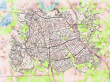 Kaart van Bussum in de stijl 'Soothing Spring' van Maporia