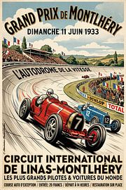 Car race at Montlhery in 1933 by Theodor Decker