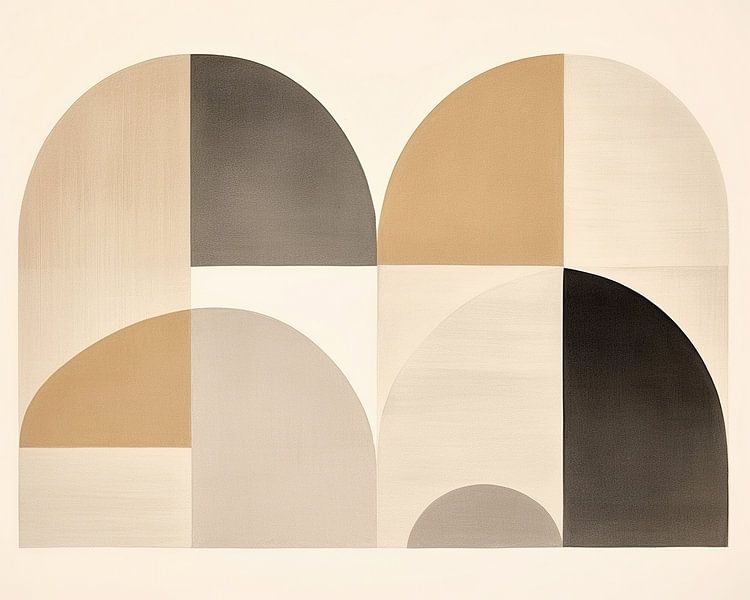 Moderne Minimalistische Kunst Beige von Abstraktes Gemälde