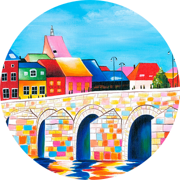 Schilderij Maastricht - Sint Servaasbrug van Kunst Kriebels