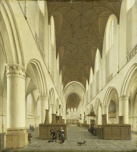 The interior of St Bavo's church in Haarlem, Isaak van Nickelen by Masterful Masters