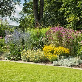 Summer flowers in the border in the garden by Patricia Hofmeester