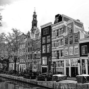 Jordaan Egelantiersgracht Amsterdam Niederlande Schwarz und Weiß