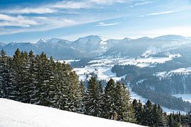 Winter view of Säntis and the Hochgrat on the Nagelfluh chain by Leo Schindzielorz