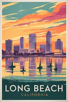 Long Beach, Californië van Poster Art Shop