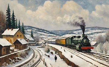 Steam train in the Black Forest by Kees van den Burg