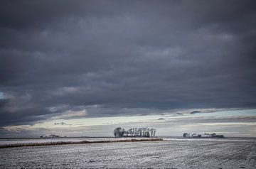 Winter in de Noordpolder in Groningen van Bo Scheeringa Photography