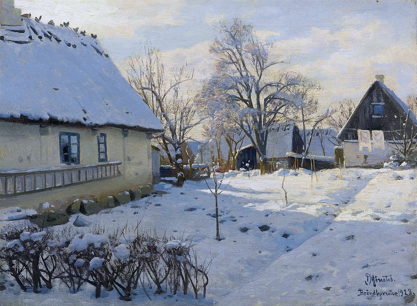 Winter in Bröndbyvester in Dänemark, PEDER MONSTED, 1923 von Atelier Liesjes
