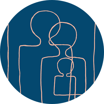 Three of them together Prussian Blue/Potters pink van Atelier Andrea