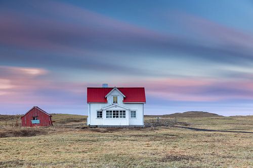 White house with red roof