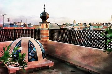 Uitzicht op het dak van Marrakech 1 van Dorothy Berry-Lound