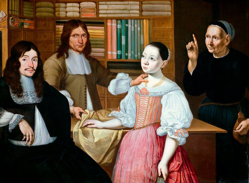 In the Draper´s Shop, Adriaen Bloem, Adriaen van Ostade by Masterful Masters