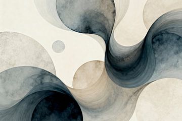 Nature Harmony Abstraction in cream and blue