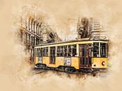 Historische Straßenbahn in Mailand von Peter Roder Miniaturansicht