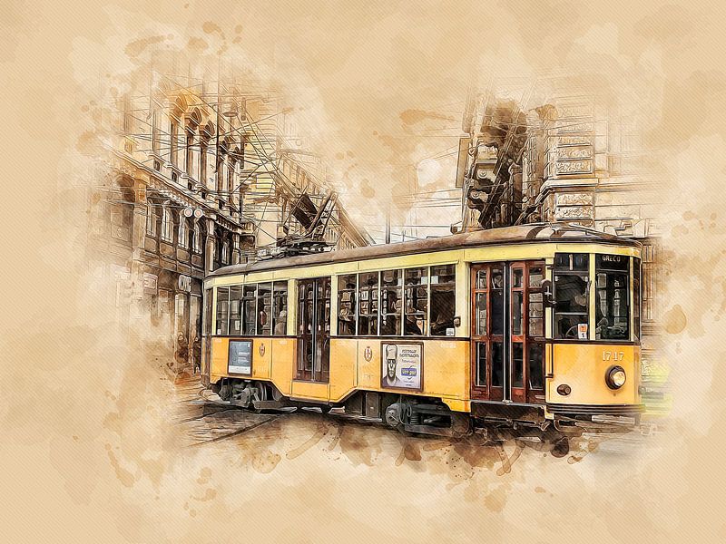 Historische Straßenbahn in Mailand von Peter Roder