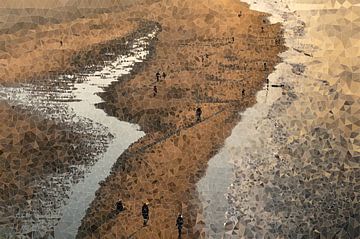 Spaziergänger am Strand von Carla van Zomeren