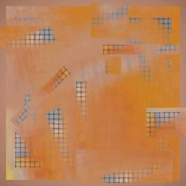 Abstraktes orangefarbenes Flechtmuster von Greta Lipman