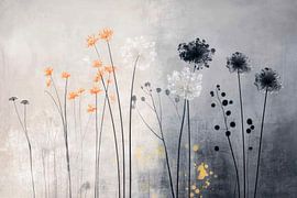 Abstrakte Botanik im japanischen Stil von Japandi Art Studio