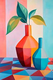 Abstract vases with leaves by Poster Art Shop