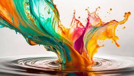 Vloeibare druppels met kleuren