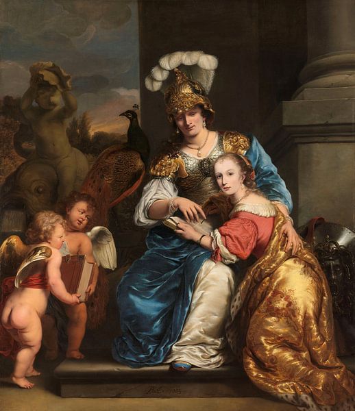 Margarita Trip teaching her sister Anna Maria Trip as Minerva, Ferdinand Bol by Masterful Masters
