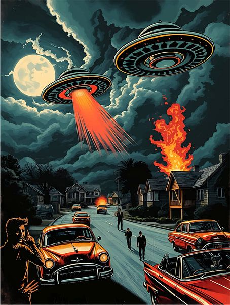 Astronaut Faces UFO by Bovi Okta