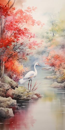 Very nice beautiful landscape with water and mountains in asia style