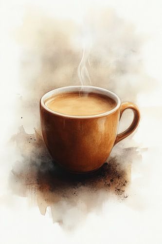 warme  Kop koffie of cappuccino illustratie