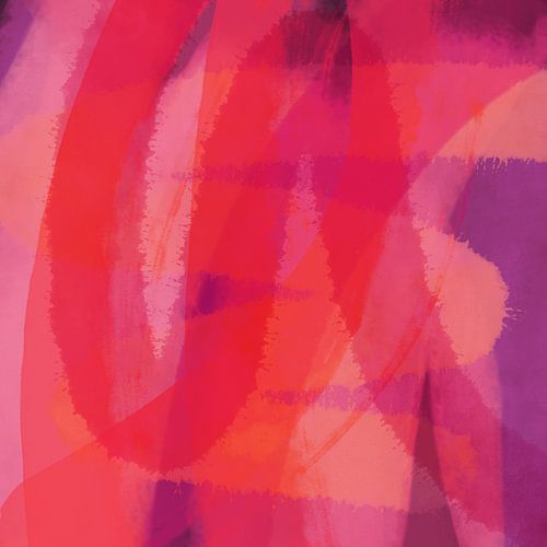 Abstracte lijnen en vormen in rood, roze en paars