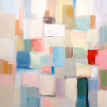 Pastel Abstract van Blikvanger Schilderijen