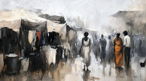 Lively market in Africa