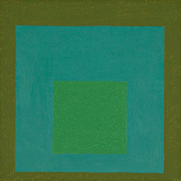 Josef Albers - Hommage an das Quadrat, grün, hohe Auflösung von Vivanne