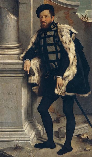 Portret van een Gentleman (Michel de l'Hospital), Giovanni Battista Moroni van Meesterlijcke Meesters