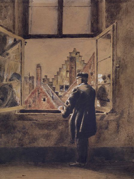 Henri De Braekeleer, Der Mann am Fenster, 1876 von Atelier Liesjes