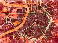 Kaart van Antwerpen in de stijl 'Amber Autumn'