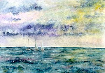 Segelboote auf dem Meer von Sandra Steinke
