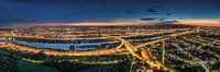 Vienna with view over the Danube to the old town in the evening. by Voss Fine Art Fotografie thumbnail