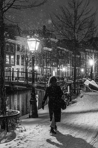 Leiden - Ein Abendspaziergang durch den Schnee