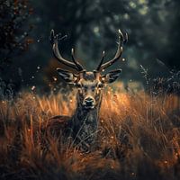Deer in the silence of the forest