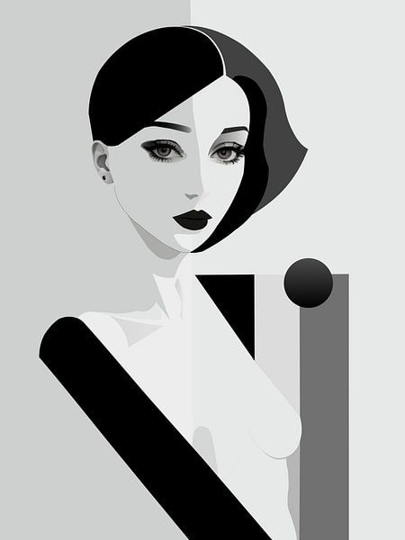 Minimalistisches Porträt einer Frau von Hilde Remerie Fotografie und digitale Kunst