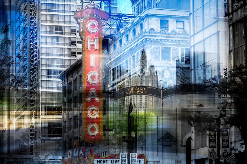 City-Art CHICAGO COLLAGE par Melanie Viola