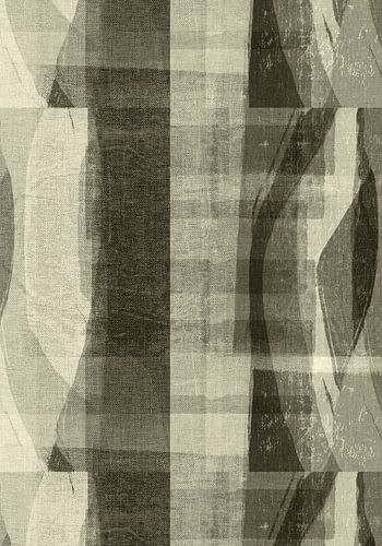 Wabi-sabi-stijl. Retro patroon in neutrale kleuren. Taupe en wit.