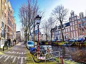 Amsterdamer Stadtzentrum im Winter von Hendrik-Jan Kornelis Miniaturansicht