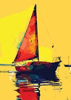 Segelschiff Pop Art Gelb